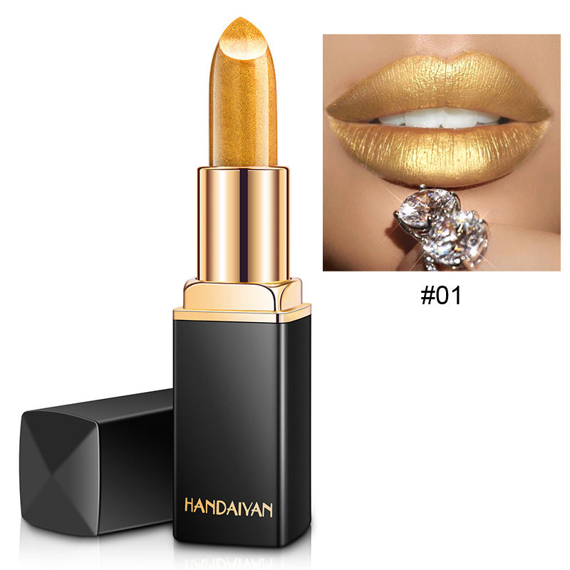 Shiny Metallic Lipstick Pearlescent Color Temperature