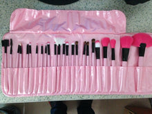 Load image into Gallery viewer, 24 Makeup Brushes No Logo High Quality Makeup Brush Set Pink Black Wood Color

