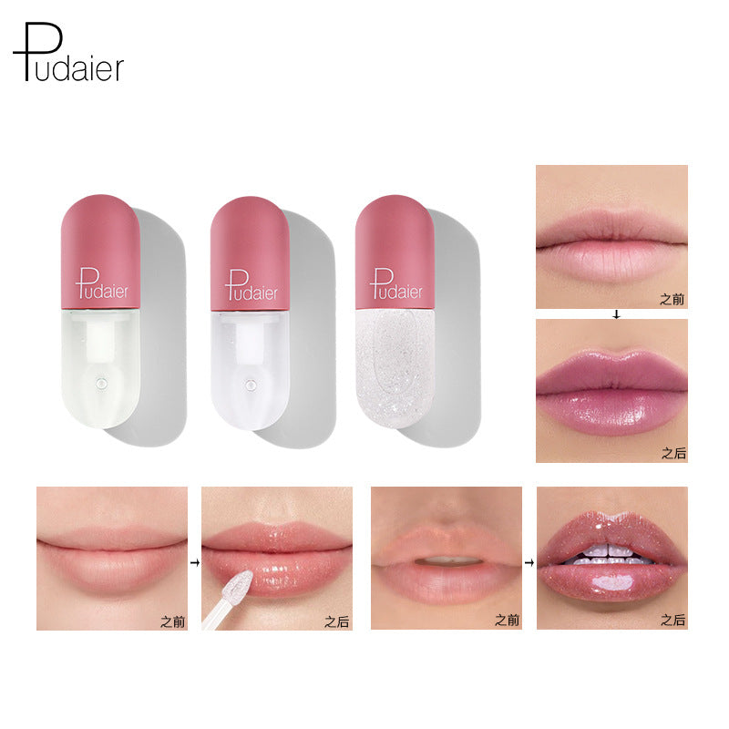 Pudaier mini capsule lip gloss moisturizing transparent color changing lip gloss cross-border lip gloss AliExpress cross-border niche