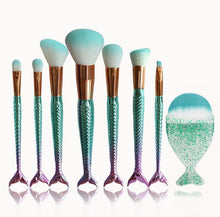 Load image into Gallery viewer, Mermaid Shaped Makeup Brushes

