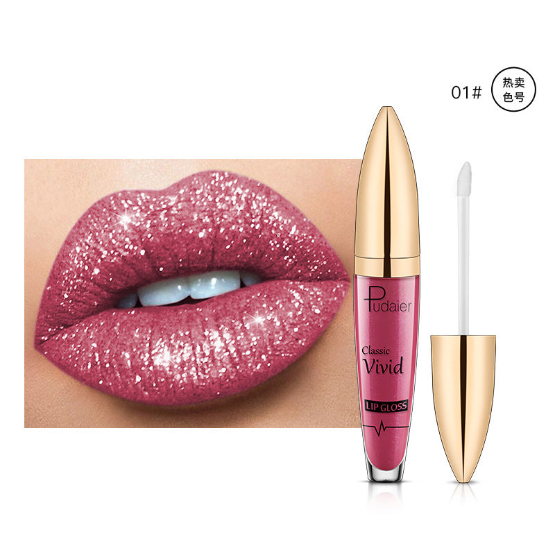Pudaier Factory Direct 18 Color Lipstick Matte Pearlescent Lip Gloss Non-stick Cup Diamond Lip Gloss Wish Hot Sale