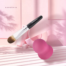 Load image into Gallery viewer, Foundation Brush And Pink Gourd Powder Puff Set

