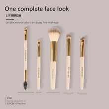 Load image into Gallery viewer, Creamy White Beauty Makeup Tools Brush 5 Pcs Set 8585
